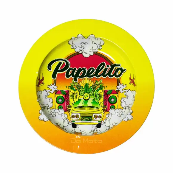 Cinzeiro Papelito Metal Amarelo